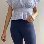 Madewell gingham seersucker Vneck top Photo 6