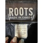Roots Black Leather Button Front Collared Basic Leather Jacket Women Sz 8 Photo 9