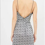 ZARA  Shimmery Metallic Silver Black Ruffle Party Mini Dress Small Photo 13