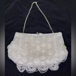 Beaded Evening Party Wedding White‎ Handbag Purse Chain Strap Kiss Lock Closure White Photo 8