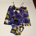 Topshop Purple Yellow Floral high-low Tank Top Blouse Size 4 Y2K Festival Photo 4