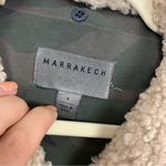 Anthropologie Marrakech Sherpa Collar Green Camo Moto Jacket Size Small Photo 2