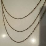 Triple 3 Strand Necklace with Intersecting Celtic Knot Stations Gold Tone Photo 1