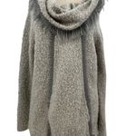 Anthropologie Angel of the North Sweater Boucle Fringe Cowl Neck Gray Large Photo 4