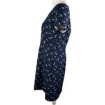 Loft  Dress Navy Feathers V-Neck Short Sleeves 8 Pockets New Photo 11