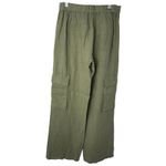 Sanctuary  Anthropologie Hopper Straight Leg Cargo Pants Green 100% Linen Sz 26 Photo 3