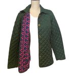 C Wonder Green Quilted Gold Button Size Small Preppy Classic Barn Jacket. Photo 1