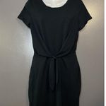 EXPRESS Dress Womens Small Black Tie Front Short Sleeve Stretch Knit Casual Photo 0