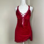 Y2K Red velvet lace babydoll dress with adjustable straps size L Size L Photo 1