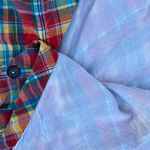 Eshakti Zapelle Custom Navy Blue Red Button Up Madras Dress Dull Skirt Retro 4X Photo 2