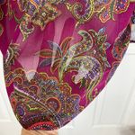 Anthropologie floral paisley bohemian blouse Fig and flower oversize chiffon top Photo 4
