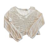 Free People Women's Taupe/Brown Open Knit Long Sleeve Pullover Sweater Small Photo 0