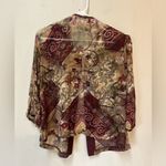 Vintage R & M Collection Sheer Puff Sleeve Floral Blazer Jacket 16 Purple Photo 1