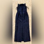 Alfred Sung NEW  Strapless Bow Belt Satin Twill Column midnight blue Gown Sz 10 Photo 7