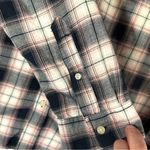 Aeropostale Flannel Shirt XL Navy Blue Button Down Plaid Pink Cotton Photo 2