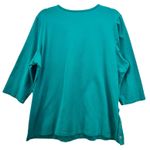 Denim And Co Womans Tunic Top Size XL Teal Cotton Summer‎ Island Coastal Casual Green Photo 2