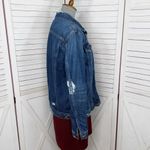 J Brand  Cyra Oversized Distressed Denim Jacket Kingsland Blue XS Photo 2