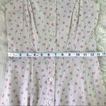 Gianni Bini Pinstripe Floral Print Sun Dress Sleeveless Button Front Cream Small Photo 9