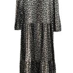 ZARA  Cheetah Print Tiered Puff Sleeve Maxi Dress Sz L Photo 2