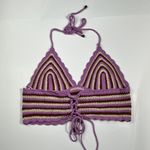 ASTR The Label Crochet Knit Corset Back Halter Tie Cropped Tank Top Medium M Photo 2