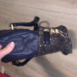 Original by Sharif 1827 blue leather & gold snake print handbag Photo 4