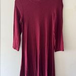 American Eagle  Soft & Sexy Wine Red Ribbed Long Sleeve Dress Photo 0