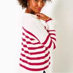 Lilly Pulitzer “Love & Sunshine” Red, White Striped Sweater Photo 1