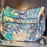 Vera Bradley  Blue and Green Leaf Pattern Shoulder Bag Photo 0
