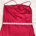 ASTR The Label Gaia Red Satin Slip Dress Midi Thigh Slit Size XS Photo 13