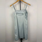 Urban Outfitters  Baby Blue Wesley Satin Straight Neck‎ Slip Mini Dress Photo 4