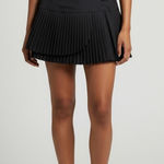 VTG Y2K Pleated Accordian Layered Mini Skirt Sz JR L Black Zip Back School Girl Photo 0