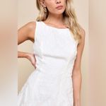 Lulus LULU’S Exquisite Moments White Floral Jacquard Sleeveless Mini Dress Photo 2