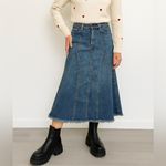 Old Navy Vintage Y2K Women’s Flare Denim Maxi Skirt Ultra Low Waist Sz 6 Grunge Girl Photo 1