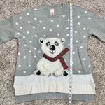 Holiday Time Grey White Polka Dot Polar Bear Snow Christmas Ugly Sweater Medium Photo 9