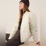 Athleta  Sateen Bomber Jacket in bone cream NEW Photo 3