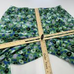Diane Von Furstenberg  Pants Womens Large Green Blue Floral Nylon Drawstring Boho Photo 5
