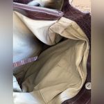 DKNY VINTAGE 90s SIGNATURE BROWN CANVAS CROC EMBOSSED SHOULDER PURSE TOTE BAG Photo 11