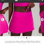 Lululemon  Pace Rival Mid Rise Skirt tennis skort shorts Sonic Pink workout Photo 8