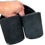 mix no. 6 Black Platform Mule Heels Size 6 Retro 90s Style Faux Suede Feel EUC Photo 6