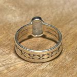 Sterling Silver Moonstone 925  Decorative Band Ring Photo 8