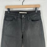 Hudson Jeans Hudson Nico Straight Jeans Women 27 Coated Black Denim Stretch Mid Rise Slit Hem Photo 1