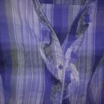 Apt. 9  1X Purple Plaid Cotton Button Down Top Plus Photo 1