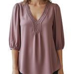 Banana Republic  Pink Rose Embellished Tunic Blouse SMALL‎ Bohemian Urban Feinine Photo 0