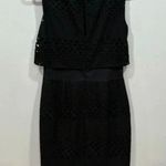 Kay Unger Black Eyelet Sleeveless Sheath Dress Size 6 Photo 3