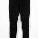 Cotton On Tranquil Moto Leggings Black Suede Velour Stretchy Edgy Tights Skinny Photo 4