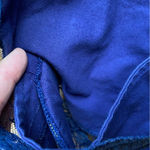 1849 Authentic Ranchwear Lace Sleeve Western Cropped Waist Cowgirl Rodeo Top Blue Size M Photo 6