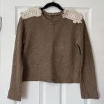 ZARA Trafaluc Pearl Epaulette Sweater - Size M Photo 0