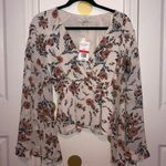 June and Hudson White Flowy Boho Floral Top  Photo 0