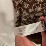 Carolyn Taylor Y2K chocolate brown scalloped trim crinkle lightweight cottagecore top v-neck Photo 5