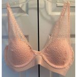 No Boundaries  Pink Lace Underwired Plunge Bralette Size 34B Photo 0